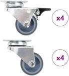 vidaXL 8 Stk Lenkrollen mit Zwillingsrad 50 mm 277921