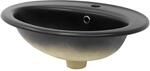 ML-Design Waschbecken aus Keramik Schwarz Matt 57x48,5cm Oval mit Ablaufgarnitur