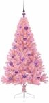 vidaXL K&uuml;nstlicher Vorbeleuchteter Weihnachtsbaum Rosa 150 cm PVC 3397069