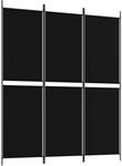 vidaXL 3 Tlg Paravent Schwarz 150x180 cm Stoff 350213