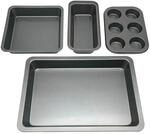 Relaxdays Backformen Set Carbonstahl Dunkelgrau Antihaftbeschichtet 41,5 cm x 28,5 cm