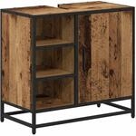 vidaXL Badezimmerschrank mit T&uuml;r Altholz 65 x 33 x 60 cm Holzwerkstoff 883634