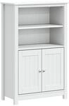 vidaXL Badschrank BERG Wei&szlig; 69,5x34x110 cm Massivholz Kiefer