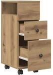 vidaXL Badschrank Schmal mit Rollen Artisan-Eiche Holzwerkstoff 855240