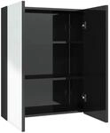 vidaXL Bad-Spiegelschrank 60x15x75 cm MDF Gl&auml;nzendes Schwarz 331524
