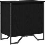 vidaXL Waschbeckenschrank mit T&uuml;r Schwarz Eichen-Optik 60 x 35 x 60 cm 869179