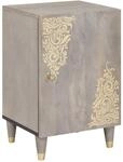 vidaXL Badezimmerschrank mit T&uuml;r Grau 38 x 33 x 58 cm Massivholz Mango 4018793
