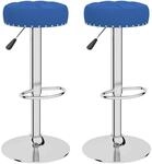 vidaXL Barhocker 2 Stk Blau Stoff 332975