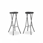 Relaxdays Barhocker Kunststoff Stahl Schwarz Klappbar 80 cm x 32,5 cm x 29 cm...