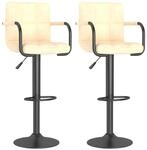 vidaXL Barhocker 2 Stk Creme Samt 334658