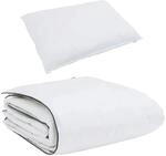 vidaXL Winterbettdecke mit Kissen 2-Tlg Wei&szlig; Daunenfeder 3376194