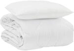 vidaXL Sommerdecke mit Kissen 2-Tlg Wei&szlig; Mikrofaser 3376371