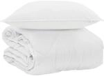 vidaXL Sommerdecke mit Kissen 2-Tlg Wei&szlig; Mikrofaser 3376446