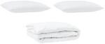 vidaXL Bettdecke mit Kissen 3-Tlg Wei&szlig; Mikrofaser 3377525