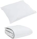 vidaXL Winterbettdecke mit Kissen 2-Tlg Wei&szlig; Daunenfeder 3376179
