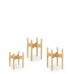 Relaxdays Pflanzenst&auml;nder Bambus Natur 3er Set 33 cm x 25 cm x 25 cm 38 cm x 30 cm x