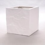 Elegant Einrichten Pflanzk&uuml;bel Fiberglas Stein-Optik Quadratisch 30x30x30cm...