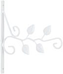 Relaxdays Blumenampelhaken Eisen Wei&szlig; 2er Set 30 cm x 29,5 cm x 2 cm