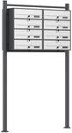 Wiltec 8Er Briefkastenanlage Anthrazit/Wei&szlig; 945 X 270 X 1500 Mm...