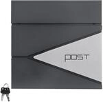 ML-Design Briefkasten Anthrazit/Silber 37x37 cm mit Zeitungsfach Abschlie&szlig;bar