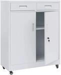 MCW Aktenschrank O89 Rollen T&uuml;ren Schubladen Abschlie&szlig;bar Metall 116x90x40cm...