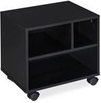 Relaxdays Rollcontainer Spanplatte Kunststoff Schwarz mit 3 F&auml;chern 35,5 cm x...