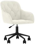 vidaXL B&uuml;rostuhl Drehbar Creme Samt 344876