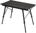 Jawinio Campingtisch Gartentisch Klapptisch H&ouml;henverstellbar Aluminium Schwarz