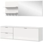 Inn.Furn Garderoben-Set 4-teilig in Wei&szlig; Hochglanz 144 cm SystemX