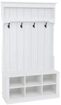 MCW Garderobe P26 4 Haken Staufach Ablage Melamin 170x100x39cm Wei&szlig;