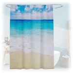 Relaxdays Duschvorhang Polyester mit Motiv Wasserabweisend Schimmelresistent 180 cm x