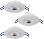 EGLO LED 3er-Set Einbauleuchten ZUJAR Wei&szlig; &Oslash; 90mm 3x3,4Watt 3000K