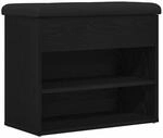 vidaXL Sitzbank mit Stauraum Schwarz Eichen-Optik 62 x 32 x 50 cm 862990