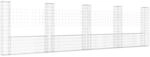 vidaXL Gabionenkorb U-Form mit 5 S&auml;ulen Eisen 500x20x150 cm 151285