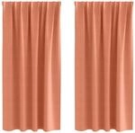 vidaXL Verdunkelungs-Vorh&auml;nge mit Ringen Terrakotta Polyester 4107524