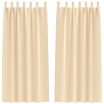 vidaXL Verdunkelungs-Vorh&auml;nge mit Ringen Creme Polyester 4107597