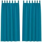 vidaXL Verdunkelungs-Vorh&auml;nge mit Ringen T&uuml;rkis Polyester 4107640