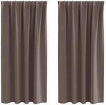 vidaXL Verdunkelungs-Vorh&auml;nge mit Ringen Dunkelbraun Polyester 4107444