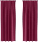vidaXL Verdunkelungs-Vorh&auml;nge mit Ringen Weinrot Polyester 4107465