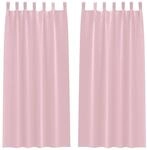 vidaXL Verdunkelungs-Vorh&auml;nge mit Ringen Babyrosa Polyester 4107631