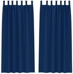 vidaXL Verdunkelungs-Vorh&auml;nge mit Ringen Dunkelblau Polyester 4107587