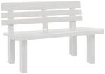 vidaXL Gartenbank Wei&szlig; 110x52x71 cm Polypropylen 4009379