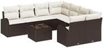 vidaXL Gartensofa-set Braun 55 x 55 x 37 cm Poly-Rattan 3345978