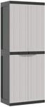 vidaXL Gartenschrank Grau und Schwarz 65x37x165 cm PP