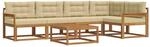vidaXL Outdoor-Sofagarnitur mit Kissen 6-Tlg Natur und Beige 3367606