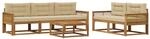 vidaXL Outdoor-Sofagarnitur mit Kissen 6 Stk Natur und Beige 3382351
