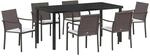 vidaXL Garten Essgruppe 7-Tlg Braun Poly Rattan 3379048