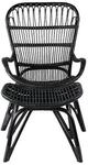 ebuy24 Ella Loungesessel mit Fu&szlig;hocker Schwarz Fu&szlig;bank cm H45xB53xT45...