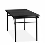 Relaxdays Gartentisch PE-Kunststoff Stahl Schwarz Klappbar Ausziehbar Tragegriff 76
