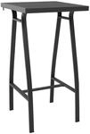 vidaXL Garten-Bartisch Schwarz 60x60x110 cm Hartglas 48120
